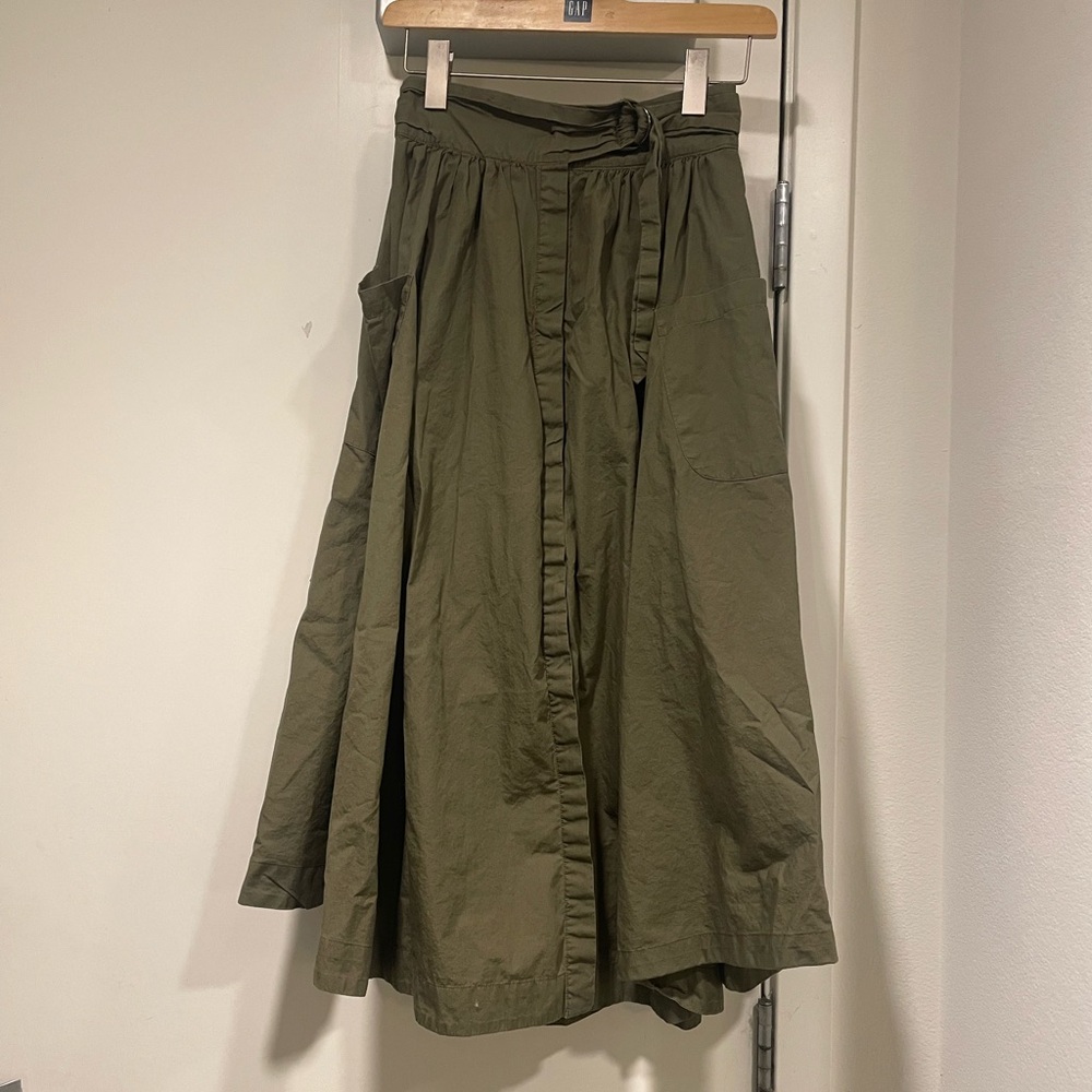 Free People Olive Green Maxi Skirt